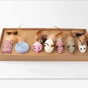 sisal fun cat toy set of seven pet interactive movement toy