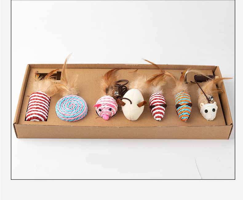 sisal fun cat toy set of seven pet interactive movement toy sisal fun cat toy set of seven pet interactive movement toy